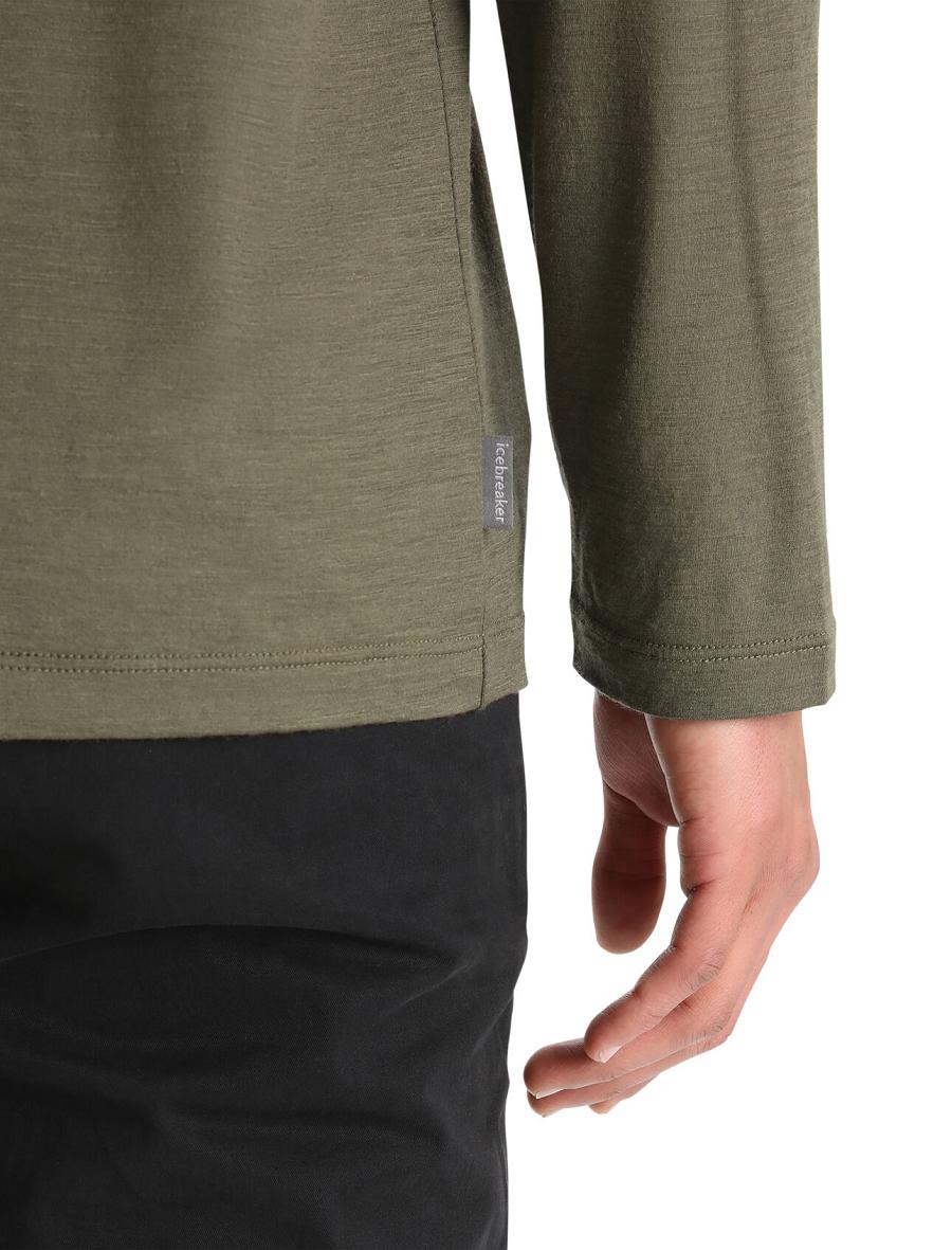 Loden Icebreaker Merino Granary Pocket T-Shirt Men's Long Sleeve | AU 1238MQZA